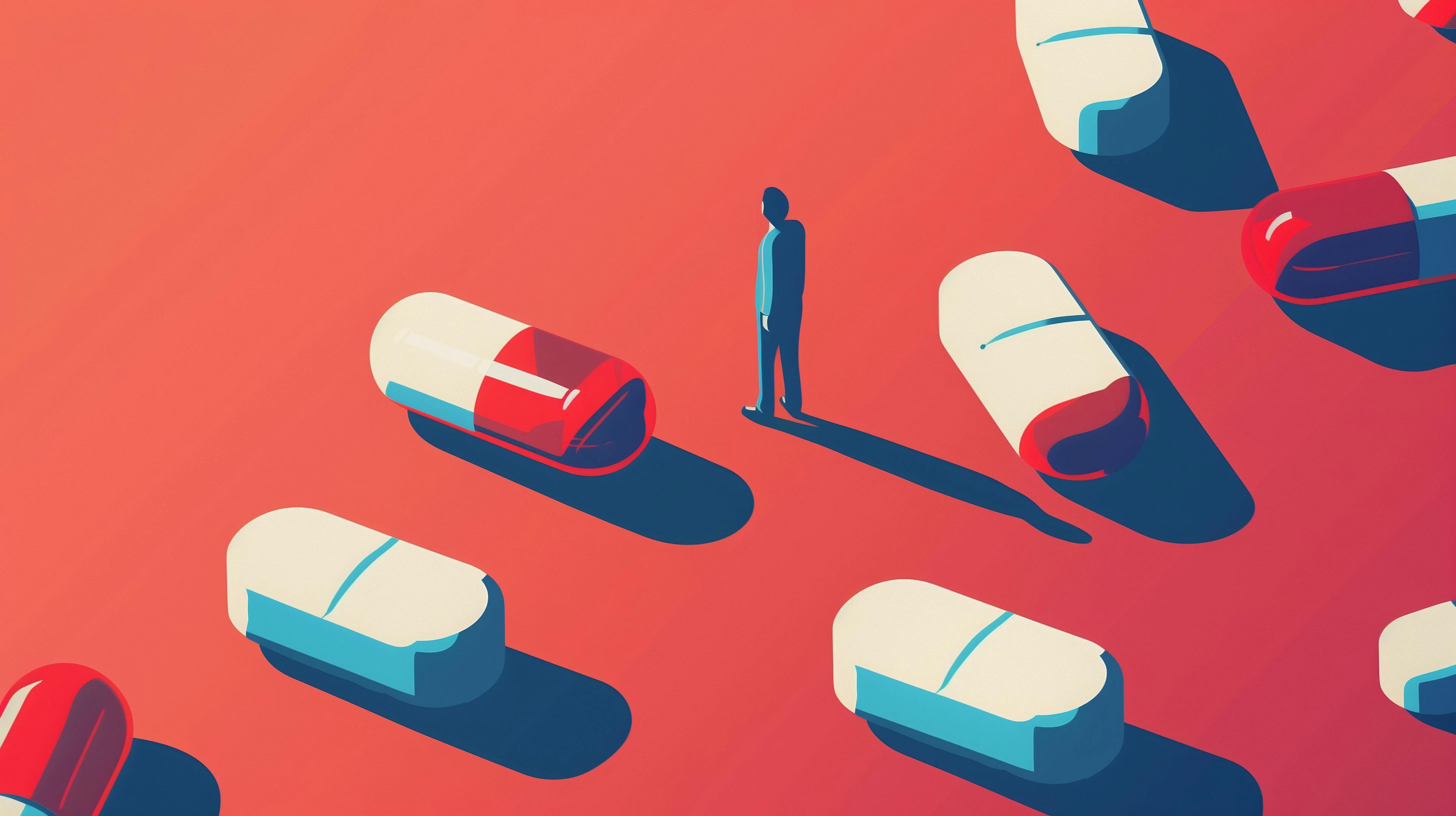 Illustration of person surrounded by medications | Image Credit: Geekminds - stock.adobe.com
