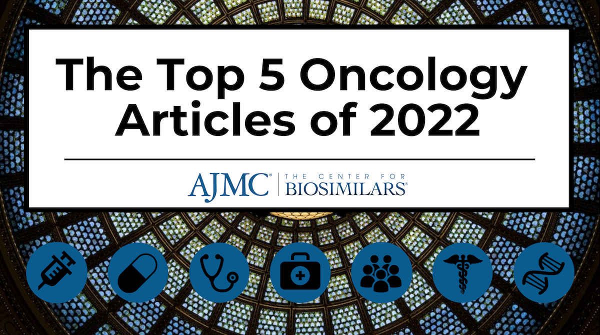 the top 5 oncology articles of 2022 with the center for biosimilars logo