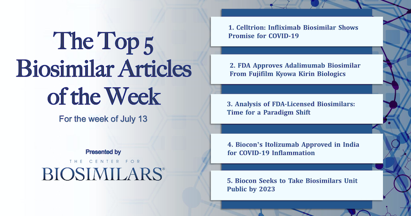 The Top 5 Biosimilars Articles for the Week of July 13