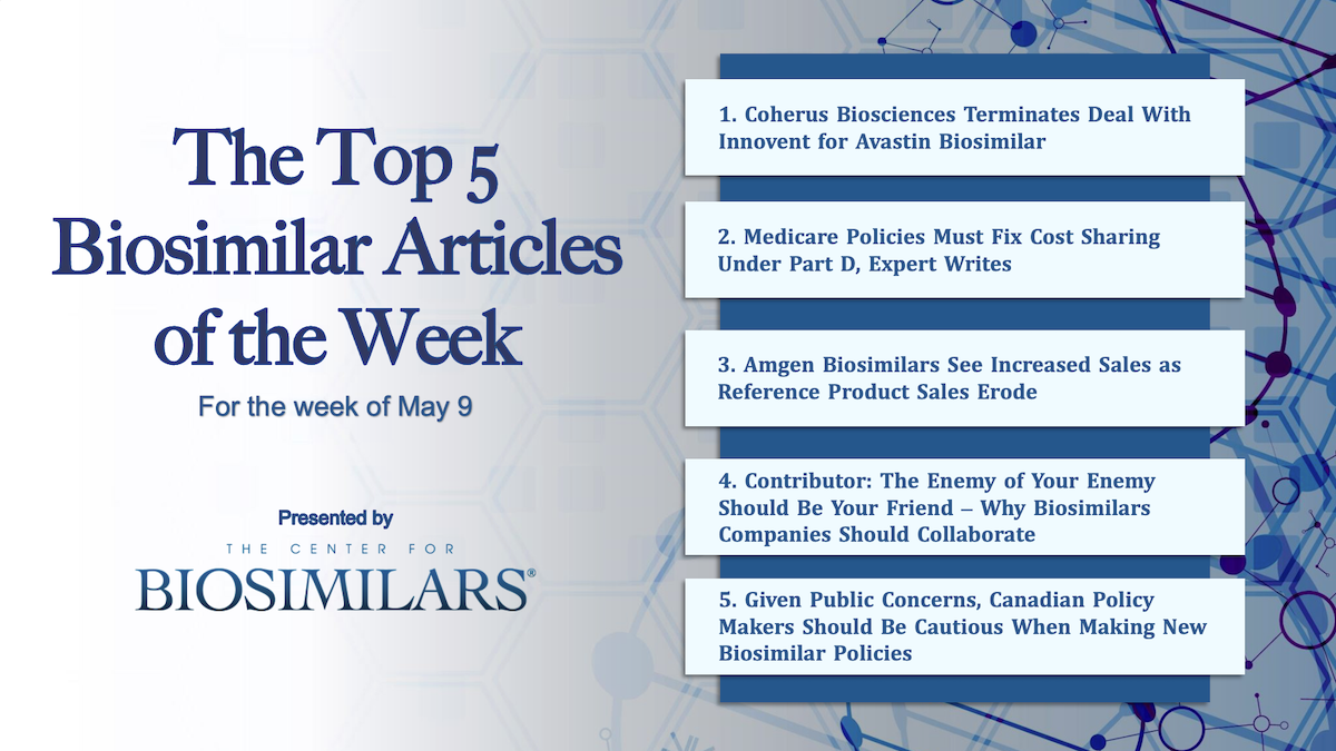 Here are the top 5 biosimilar articles for the week of May 9, 2022.