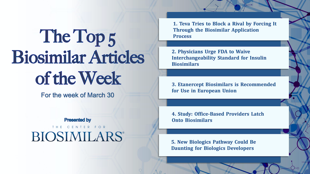 The Top 5 Biosimilars Articles for the Week of March 30