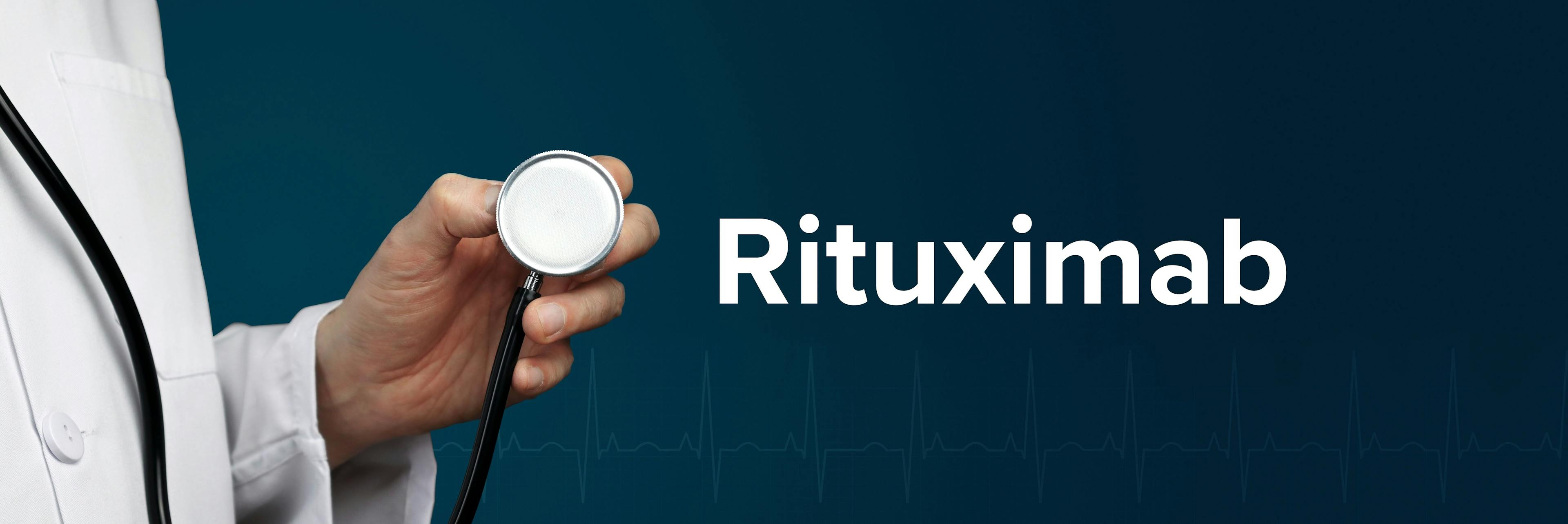 Doctor holds stethoscope surrounding rituximab text | Image Credit: MQ-Illustrations - stock.adobe.com