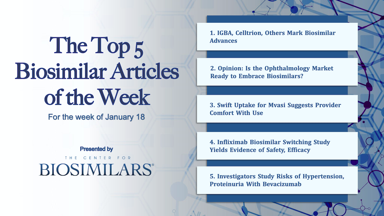 Here are the top 5 biosimilar articles for the week of January 18, 2021.