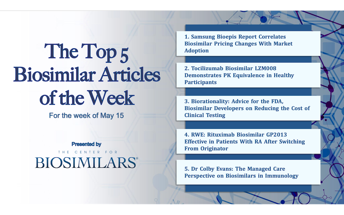 Here are the top 5 biosimilar articles for the week of May 15th, 2023.