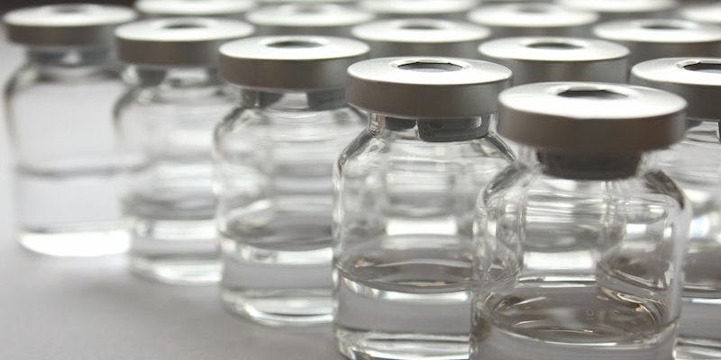 rows of vials with medicine