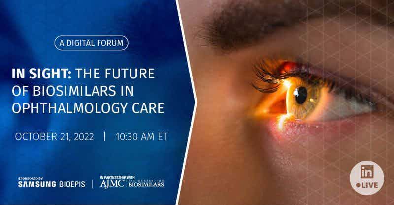 banner for the ophthalmology linkedin live event sponsored by the samsung bioepis in partnership with the center for biosimilars