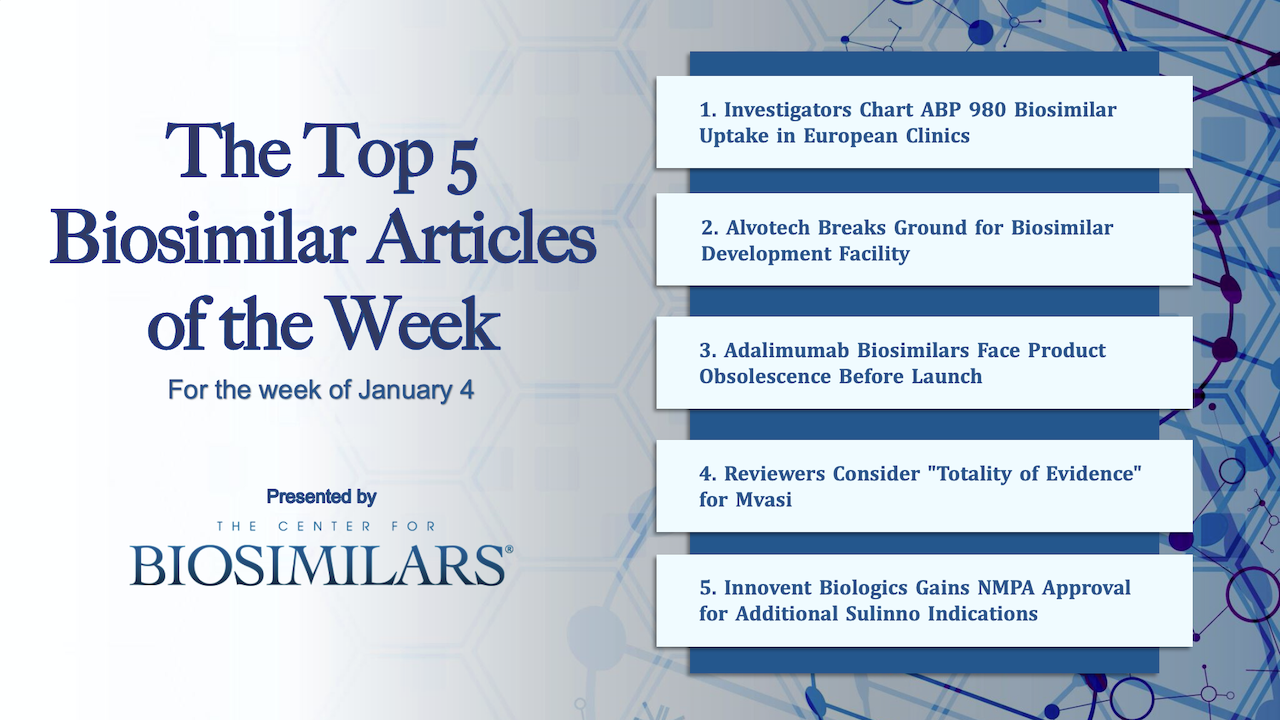Here are the top 5 biosimilar articles for the week of January 4, 2021.
