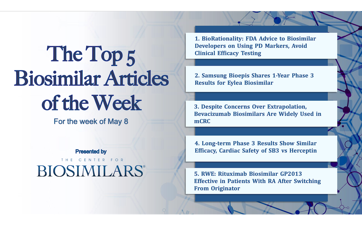 Here are the top 5 biosimilar articles for the week of May 8, 2023.