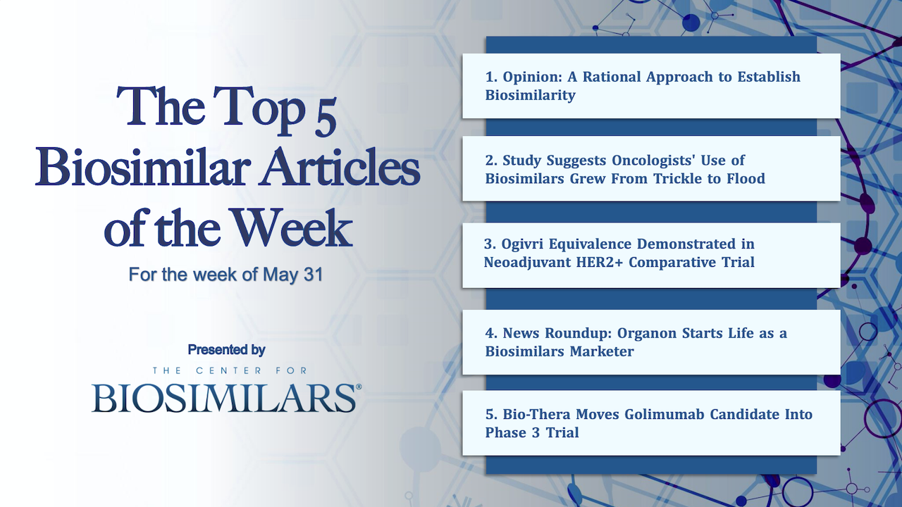 Here are the top 5 biosimilar articles for the week of June 7, 2021.
