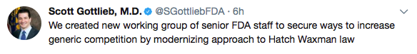 tweet from Scott Gottlieb, MD