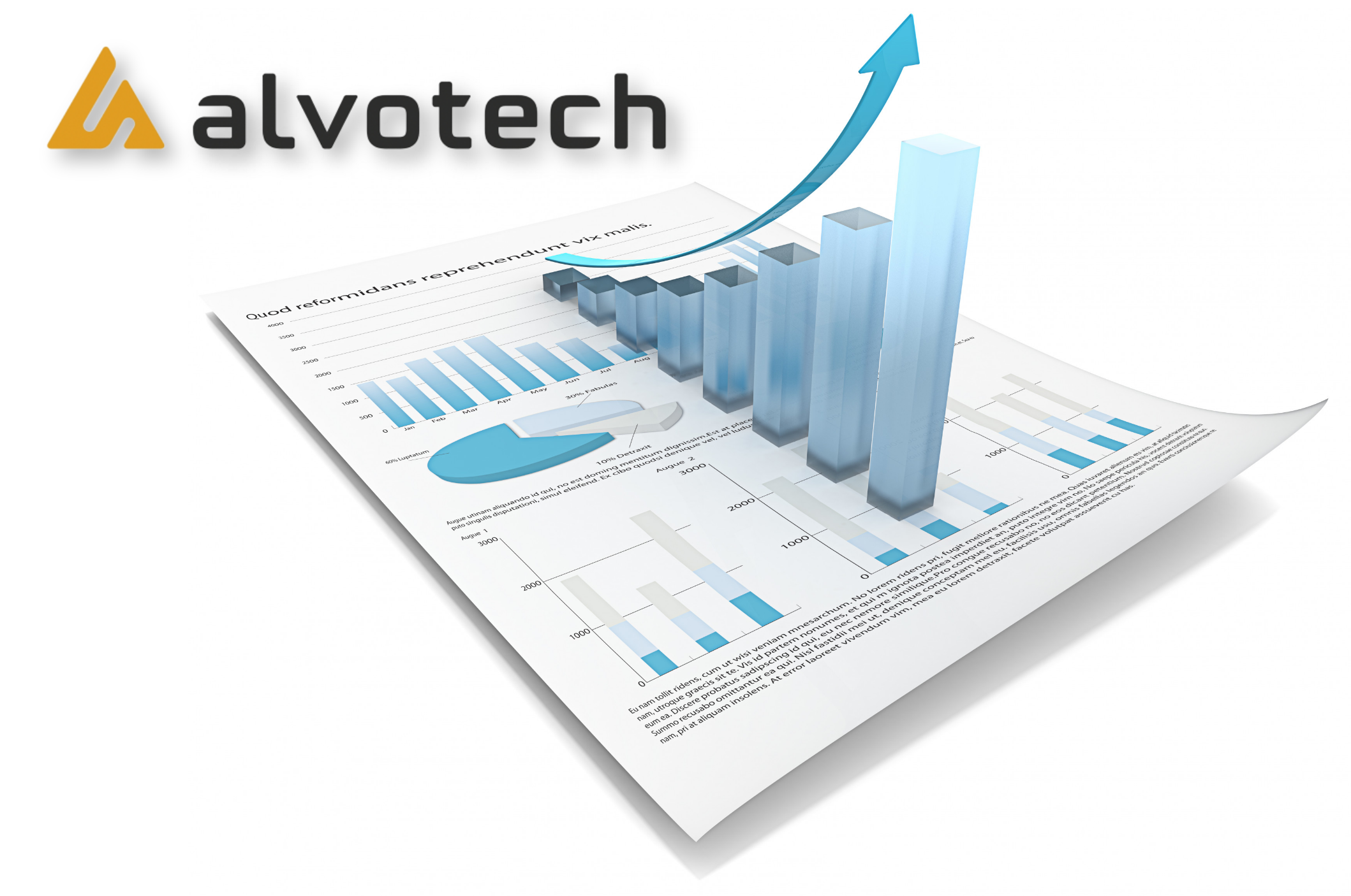 stock market image and the alvotech logo